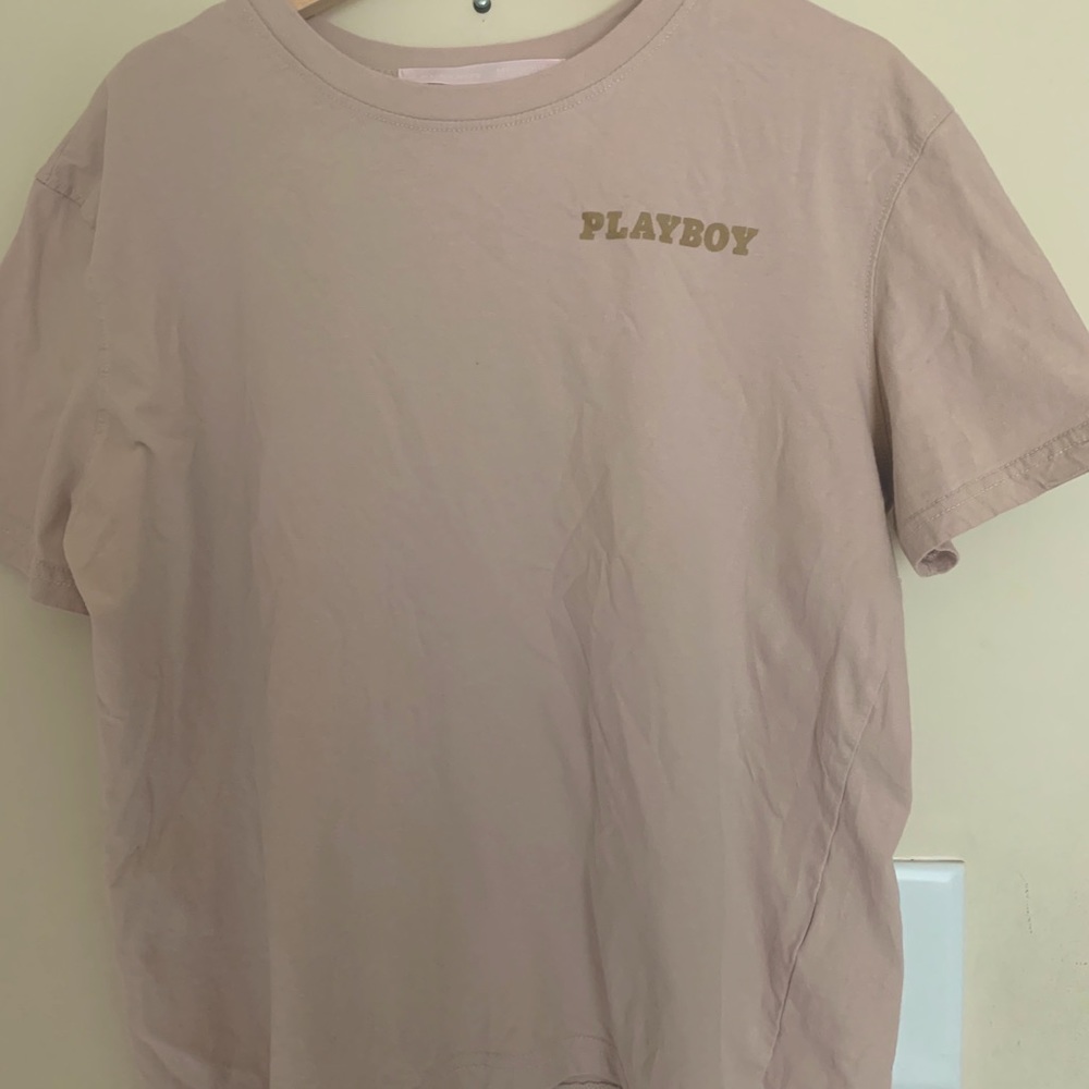 Cream Playboy Oversized Boxy Tee